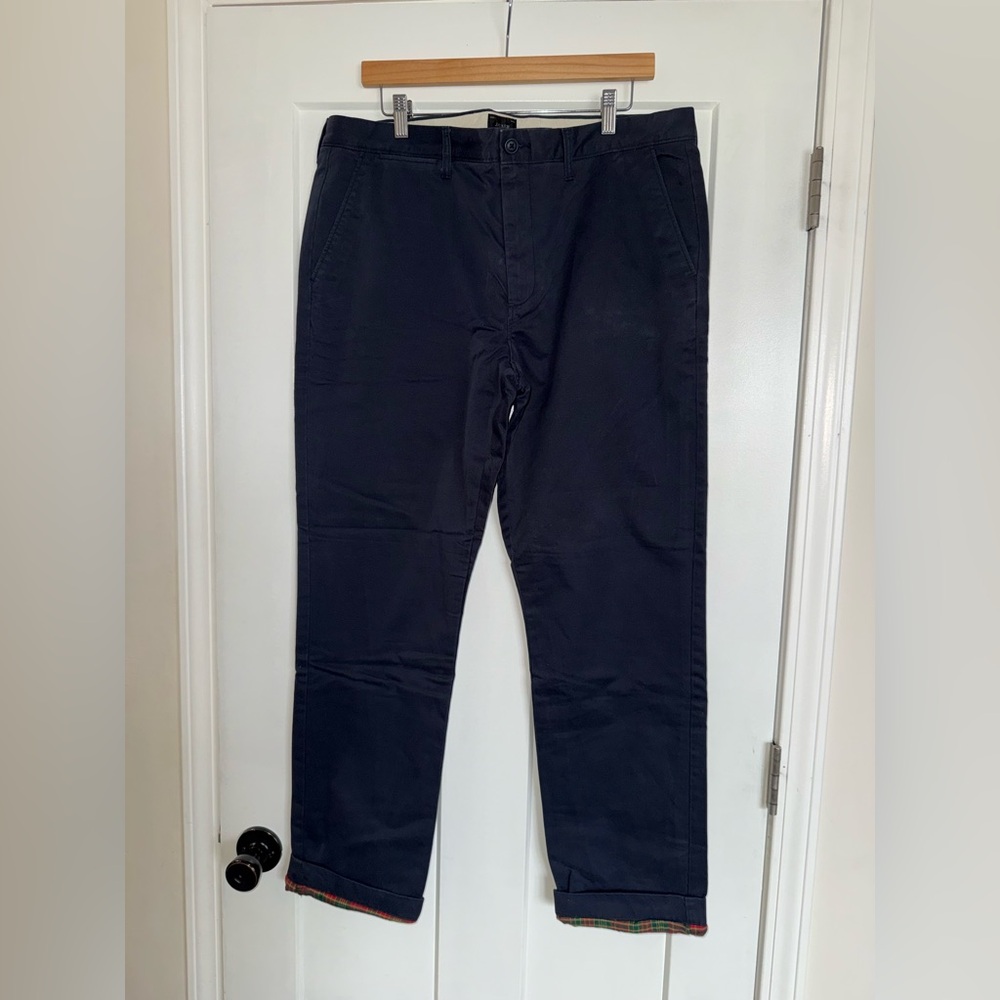 Men's Navy J. Crew plaid lined pants